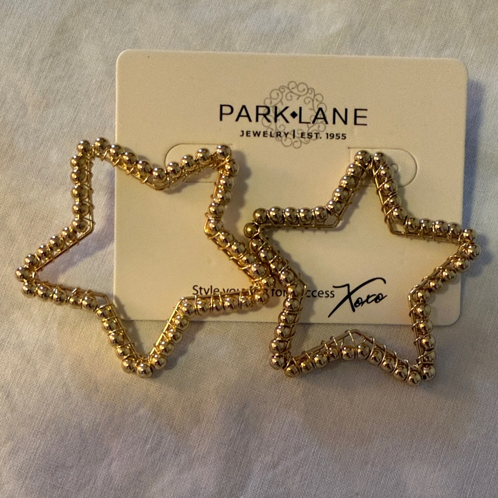 Park Lane Gold Beaded Star Earrings